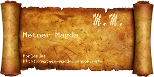 Metner Magda névjegykártya